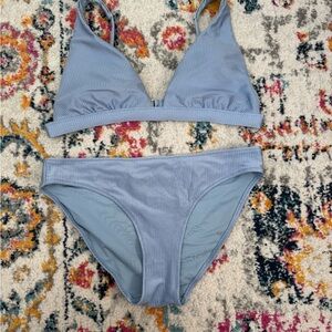 Aerie Blue Ribbed Bikini Set